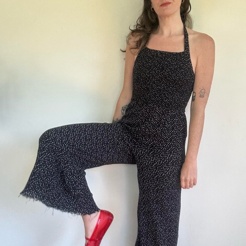 Urban outfitters patterned halter jumpsuit. Medium